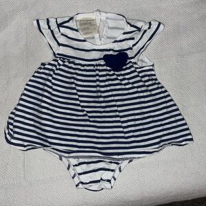 First Impressions Navy and White Striped Blouse